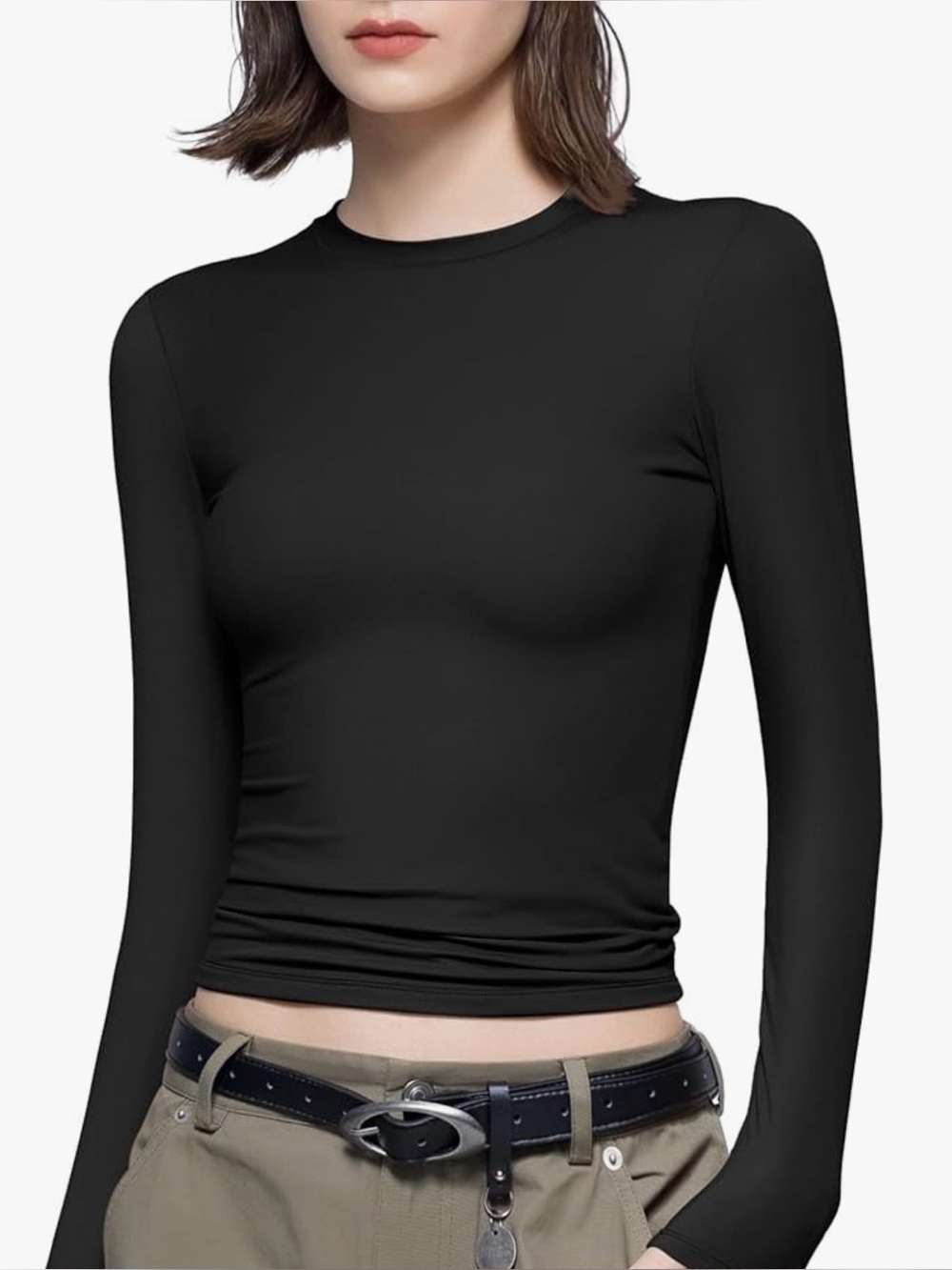 PUMIEY Long Sleeve Crew Neck Top